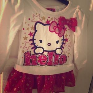 Hello Kitty tutu toddler top, like new!